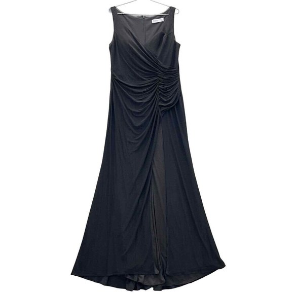 MAC DUGGAL IEENA Faux Wrap Thigh High Slit V-Neck Sleeveless Gown Size 12 0071 - Picture 10 of 11